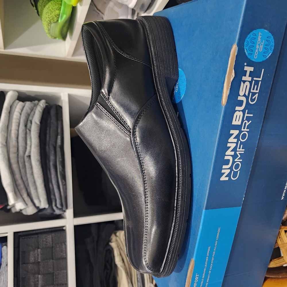 Nunn Bush Men's Black Comfort Gel Shoes